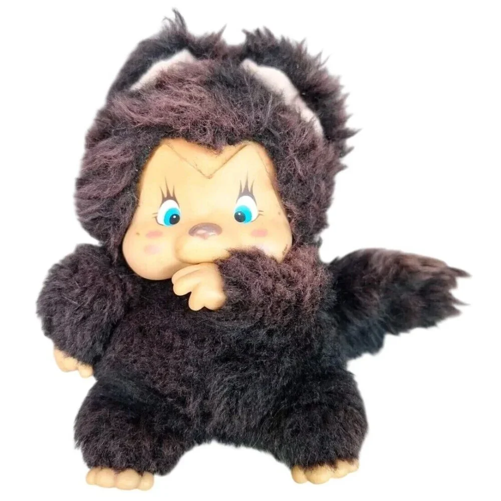 Nyamy Washino Kitten Felina Sucking Thumb Plush Black 7" Vintage 1979 READ - Picture 1 of 15